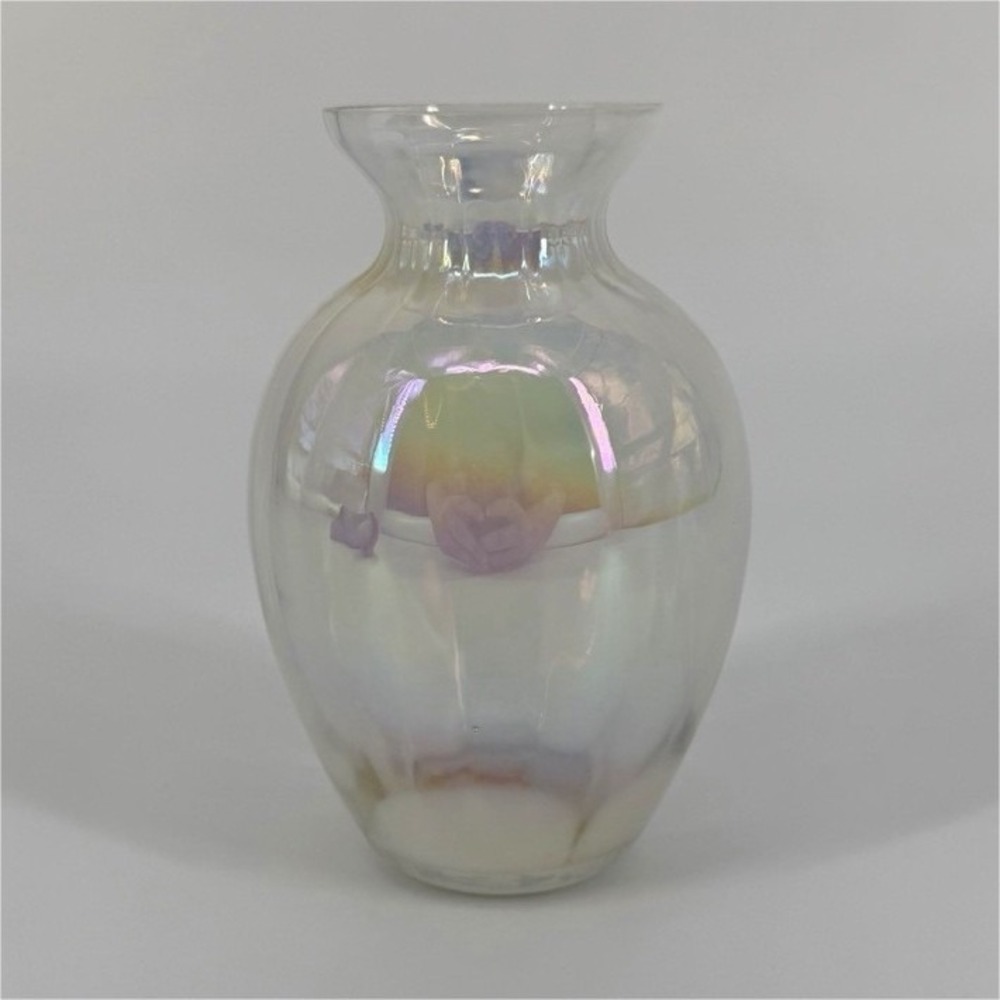 Crowning Touch Collection Iridescent Glass Miniature Bottle Vase, 5" Small